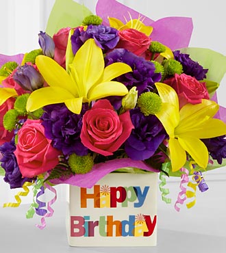 The Happy Birthday Bouquet by FTD® - VASE INCLUDED
