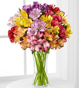 The FTD® Pick Me Up® Rainbow Discovery Peruvian Lily Bouquet - 1