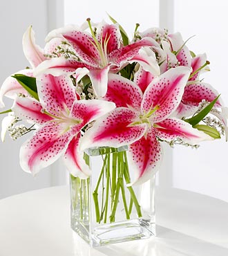 The Pink Lily Bouquet by FTD® - VASE INCLUDED